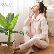 Xiaqi cotton không khí cotton tháng quần áo phụ nữ mang thai đồ ngủ sau sinh cho con bú quần áo phù hợp với bà bầu mùa thu và dịch vụ nhà mùa đông - Giải trí mặc / Mum mặc