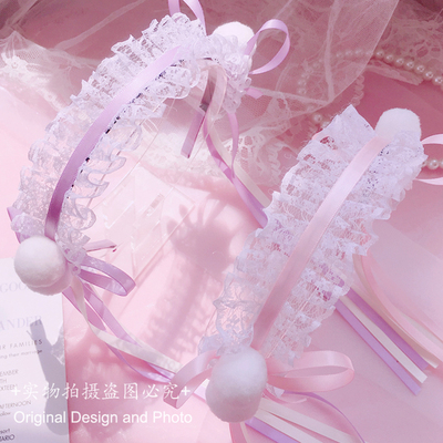 taobao agent Japanese Lolita hair accessory two -dimensional soft girl hair hoop lace bow maid Mengmei hair accessories