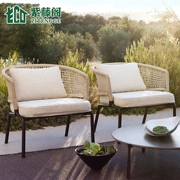 Giải trí ngoài trời mây mây ghế sofa kết hợp ban công sân vườn ngoài trời Bắc Âu đơn đồ nội thất đơn giản sofa mây - Bàn ghế ngoài trời / sân