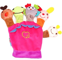 Детская успокаивающая плюшевая игрушка, ручная кукла, музыкальные перчатки, пальчиковая игра, можно грызть