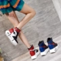 2018 mùa thu mới giày cao gót đế dày nữ cao cấp Hàn Quốc cao cổ thường muffin dưới cùng giày cao gót hoang dã cao gót đơn - Giày cao gót giày sneaker nữ trắng