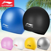 LING Mũ bơi Li Ning dành cho người lớn nam nữ trẻ em không thấm nước Earmuffs tóc dài thoải mái silicone bơi mũ