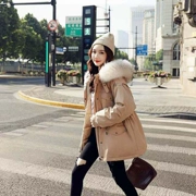 Mùa trở lại áo khoác nữ giải phóng mặt bằng vịt trắng xuống loại dài 2019 mới nổ mìn màu xanh phiên bản Hàn Quốc Dongdaemun trùm đầu - Xuống áo khoác