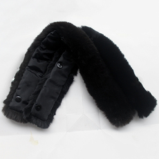 меховой воротник 立领毛领子通用男士不倒绒仿真毛黑色棉衣羽绒服毛呢子保暖仿兔毛