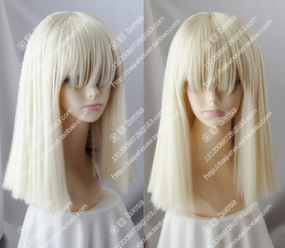 taobao agent European and American fashion hot girls female wigs of light gold color bobo Qi Liu Hai SIA medium long hair McGrady