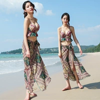 Kỳ nghỉ đồ bơi mặc bikini ba mảnh rim kích thước ngực tập hợp chia boxer nhỏ hương thơm áo bơi nữ 	đồ bơi nữ 2 mảnh	