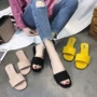 Một-slip dép nữ 2018 mùa hè mới Hàn Quốc phiên bản của hoang dã hở ngón mặc giản dị đơn giản lười biếng dép phẳng và dép đi trong nhà giày dép nữ