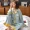 Nam Cực đồ ngủ nữ mùa xuân, mùa thu và mùa đông cotton dài tay Hàn Quốc ngọt ngào và dễ thương áo nịt sinh viên phục vụ tại nhà phù hợp với hai mảnh - Bên ngoài ăn mặc
