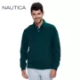 Nautica Nordika nam trung niên giản dị ve áo màu rắn dài tay áo polo rộng kích thước lớn áo thun nam dài tay polo áo