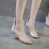 Anh gió 2018 nữ mùa hè mới cao gót giày trong suốt thời trang dày với phụ nữ thở của khởi động tinh thể với khởi động ngắn Giày ống