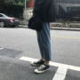 Ông Fang inch mùa thu lỏng phiên bản Hàn Quốc của xu hướng quần jeans nam 9 điểm Quần ống đứng nam Slim 9 điểm quần âu quần jean nam rách