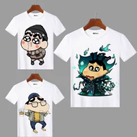 Crayon Shinchan Mùa Hè Spoof Phim Hoạt Hình Anime Ngắn Tay Áo T-Shirt Nam Giới và Phụ Nữ Trẻ Em của Mặc Quần Áo Sinh Viên Mùa Hè các sticker cute