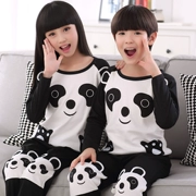 Đồ ngủ trẻ em mùa xuân và mùa thu cô gái dài tay cotton lớn trẻ em mùa đông phim hoạt hình trường tiểu học cậu bé phục vụ nhà