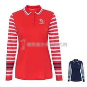 Ưu đãi đặc biệt mùa thu 2019 Hàn Quốc mua quần áo golf nữ PALMSPRING * áo thun dài tay sọc golf - Thể thao sau