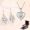 999 foot silver necklace+earrings (white) 05