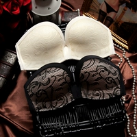 Strapless bra non-slip phần mỏng đồ lót cô gái ren thu thập nửa cup vô hình liền mạch áo ngực đám cưới bra ống mỏng áo lót mặc váy cúp ngực