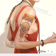 [+ ATTOO] châu âu Henna flower bracelet hot vàng bạc cánh tay dán nam giới và phụ nữ body tattoo tranh bền không thấm nước
