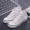 Mùa xuân và hè 2017 cao để giúp giày vải nhỏ màu trắng Giày nữ thoáng khí Giày sinh viên Hàn Quốc Giày đế bằng Giày trắng shop giầy nữ