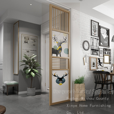 напольная ширма 客厅实木屏风洗手台隔断装饰简约入户玄关餐厅卧室家用小户型座屏 For your beauty