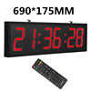 Double -sided hanging clock red 6 -digit 6 -digit plug -in use