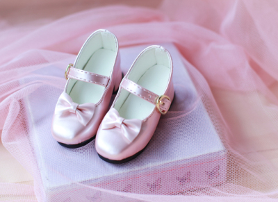taobao agent [Flower Ling] SD16/GR/DD/SD high heels, pearly bows and small leather shoes 1/3bjd flat feet