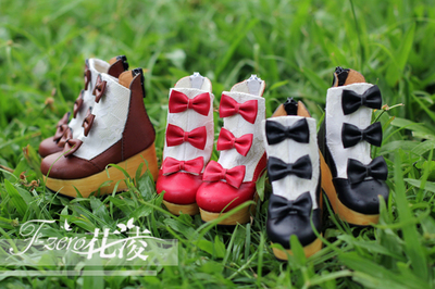 taobao agent Clear goods [Huaing] 1/3 BJD boots SD10 bow thick bottom shoes and wood bottom shoes