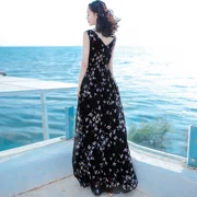 Váy dài mắt cá chân dài giảm béo cao của phụ nữ áo dài mùa hè mặc 170 siêu cổ tích 175 váy đi biển - Váy dài