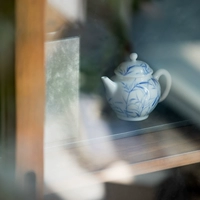 Заварочный чайник, глина ручной работы, чай, мундштук, японский чайный сервиз, ручная роспись
