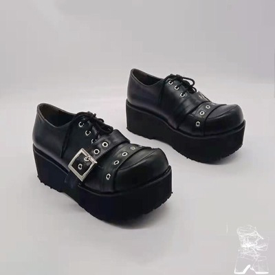 taobao agent The owner shoots the original thick -soled patent leather couple loose cake shoes and the loose cake bottom 9055