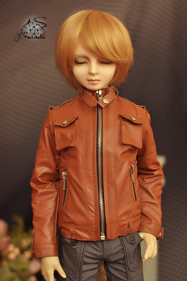taobao agent M3 BJD baby clothing manufacturer direct sales 3 -point uncle HID thin brown leather jacket Zhuang uncle Zhuang