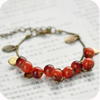 Châu âu và Mỹ đồ trang sức nhỏ retro pha lê ngọt ngào ít cherry quà tặng đẹp vài garnet bracelet bracelet bracelet nữ vòng mã não