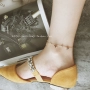 Cao quý cô tùy chỉnh Mini Jane Leaf Grass Leaf Anklet Không phai rhinestone nhỏ - Vòng chân vòng đeo chân cho nữ