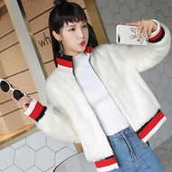 2018 mùa thu và mùa đông Hàn Quốc phiên bản của mới giả lông rái cá đồng phục bóng chày ngắn nhung fur coat nữ dày lông thỏ áo choàng lông ngắn