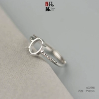 Đơn giản và hào phóng nữ nhẫn chủ Châu Âu và Mỹ thời trang 925 sterling silver ring hỗ trợ rỗng hổ phách dày đặc sáp sống miệng 7 * 8 nhẫn pandora