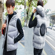 Mùa thu và mùa đông xuống áo khoác áo khoác dày ấm vest vest vest người đàn ông Hàn Quốc thường đội mũ trùm đầu người đàn ông bông áo