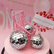 Net red birthday cake trang trí cô gái trái tim gương gương tráng miệng trang trí bóng sinh nhật trang trí bánh sinh nhật - Trang trí nội thất