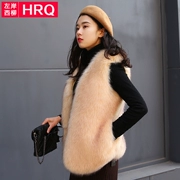 2018 phiên bản Hàn Quốc mới của áo khoác lông cáo giả lông thú nữ vest ngắn mùa thu và mùa đông lông thú kích thước lớn vest nhân tạo
