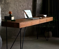 Nguyên bản sinh thái gỗ rắn thiết kế đồ nội thất bàn sắt rèn học Bàn máy tính Bắc Âu bàn viết - Đồ nội thất thiết kế sofa da thật