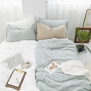 Nhật bản- phong cách màu rắn rửa bông bông bốn mảnh mùa xuân và mùa thu quilt cover tờ giường, cũng nhỏ nhà bông đơn giản giường