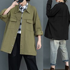 Одежда Больших размеров 牛仔外套女韩版宽松2020秋季大码胖mm工装上衣中长款流行气质风衣