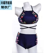 2019 Châu Âu và Hoa Kỳ bikini áo tắm nữ dây đeo ngực nhỏ ngực tập hợp bikini backless chia spa áo tắm - Bikinis