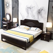 Mới Trung Quốc phong cách giường gỗ rắn đơn giản khách sạn phong cách Trung Quốc 1,8 m kết hợp nội thất gỗ sồi Zen - Nhà cung cấp đồ nội thất