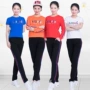 Yunshang Yang Liping quần áo mới mùa xuân quần áo mới tinh khiết 1803 bộ bông vuông nhảy - Quần áo tập thể hình quần đùi gym