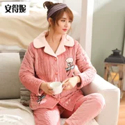 Andy mùa đông đồ ngủ nữ cao cấp kim cương beibei xuống clip cotton mỏng trung niên phục vụ gia đình phù hợp với 189235