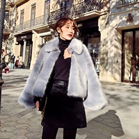 Mùa đông 2017 mới lông cáo ve áo ngắn lông thú thường dày lông thú thời trang Hàn Quốc áo khoác đa năng áo nỉ lót lông cừu uniqlo nữ