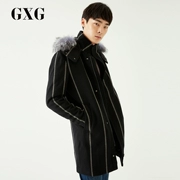 Áo khoác dạ nam dài vừa vặn màu đen của GXG # 64126508