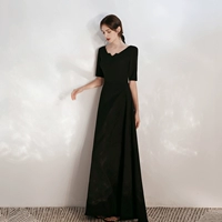 Черное длинное вечернее платье для школьников, коллекция 2022