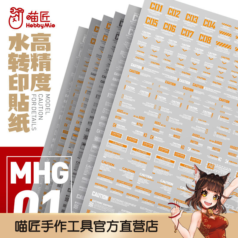 Высокоточная наклейка для воды Meow craftsman MHG01 1/100 1/144 универсальная наклейка с предупреждающим знаком Изображение 1
