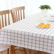 Khăn trải bàn không thấm nước chống vảy dầu không dùng một lần bàn vải cà phê bàn ​​bàn vải hình chữ nhật PVC Bắc Âu lưới đỏ - Các món ăn dùng một lần