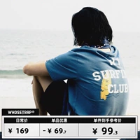 Whosetrap tide Guo Chao Hip Hop Surfing Club Surfing Club Club Lake Blue Thul Cround Sece T -For